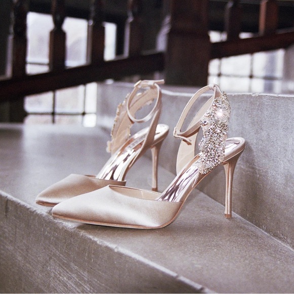 BADGLEY MISCHKA Blanca Strappy Crystal Stilettos - Picture 3 of 17